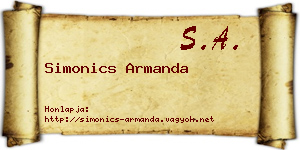 Simonics Armanda névjegykártya